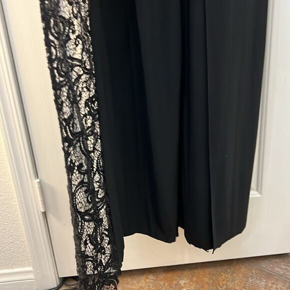 R&M Richards Jumpsuit Sz 6 One Shoulder Black Cocktail Sequins Lace Sleeveless - Picture 5 of 14